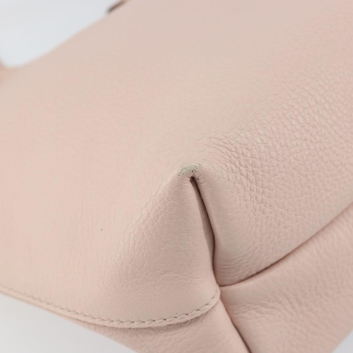 Salvatore Ferragamo Gancini Tote Bag Leather Pink Gold Auth BA9328