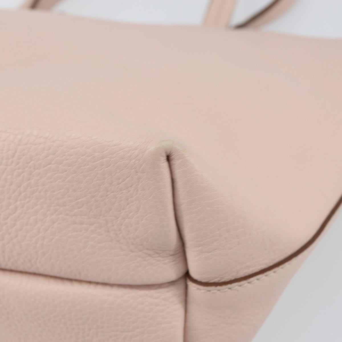 Salvatore Ferragamo Gancini Tote Bag Leather Pink Gold Auth BA9328