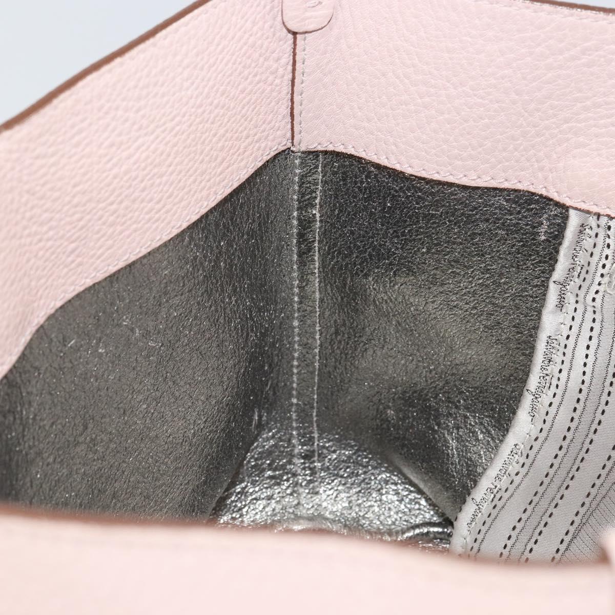 Salvatore Ferragamo Gancini Tote Bag Leather Pink Gold Auth BA9328