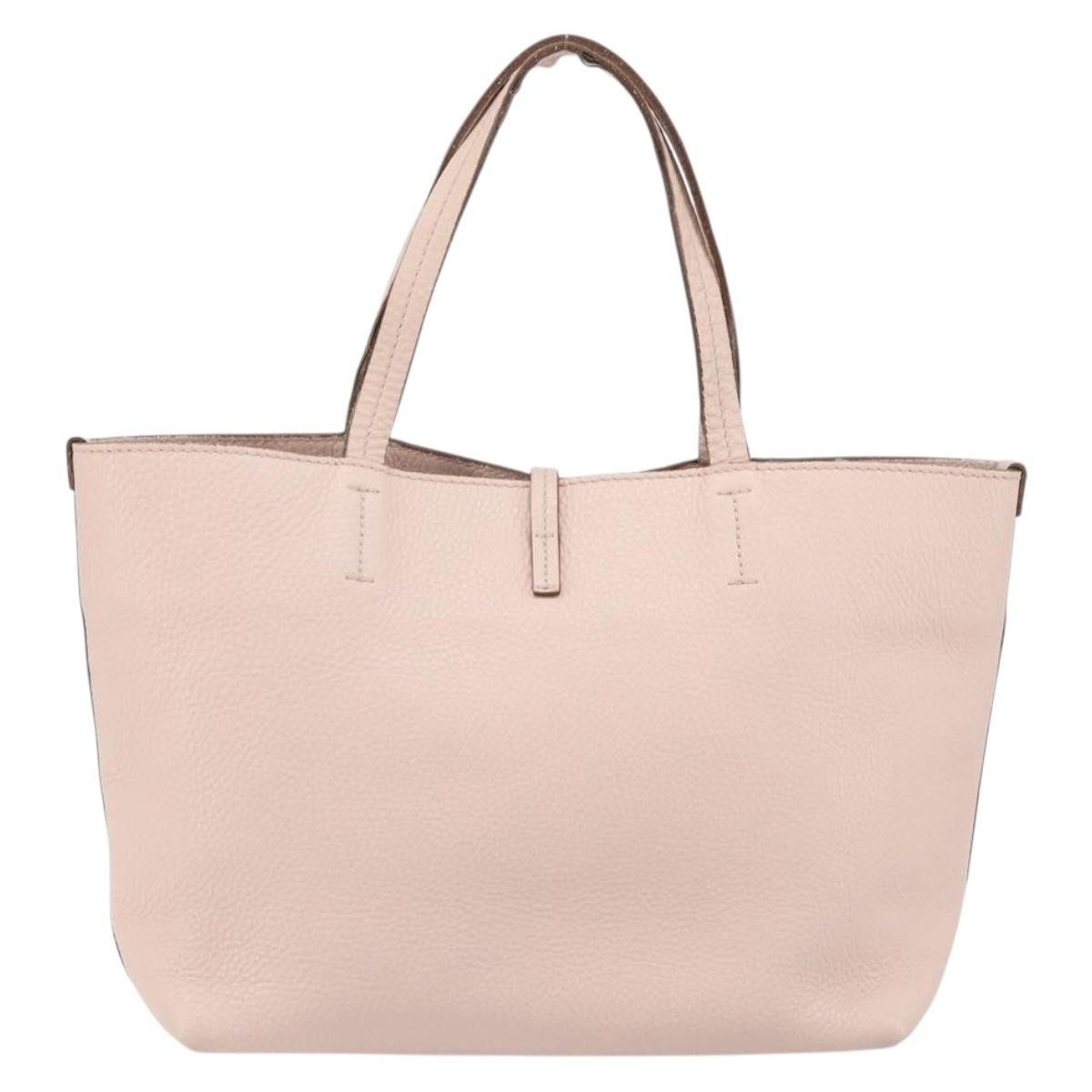 Salvatore Ferragamo Gancini Tote Bag Leather Pink Gold Auth BA9328