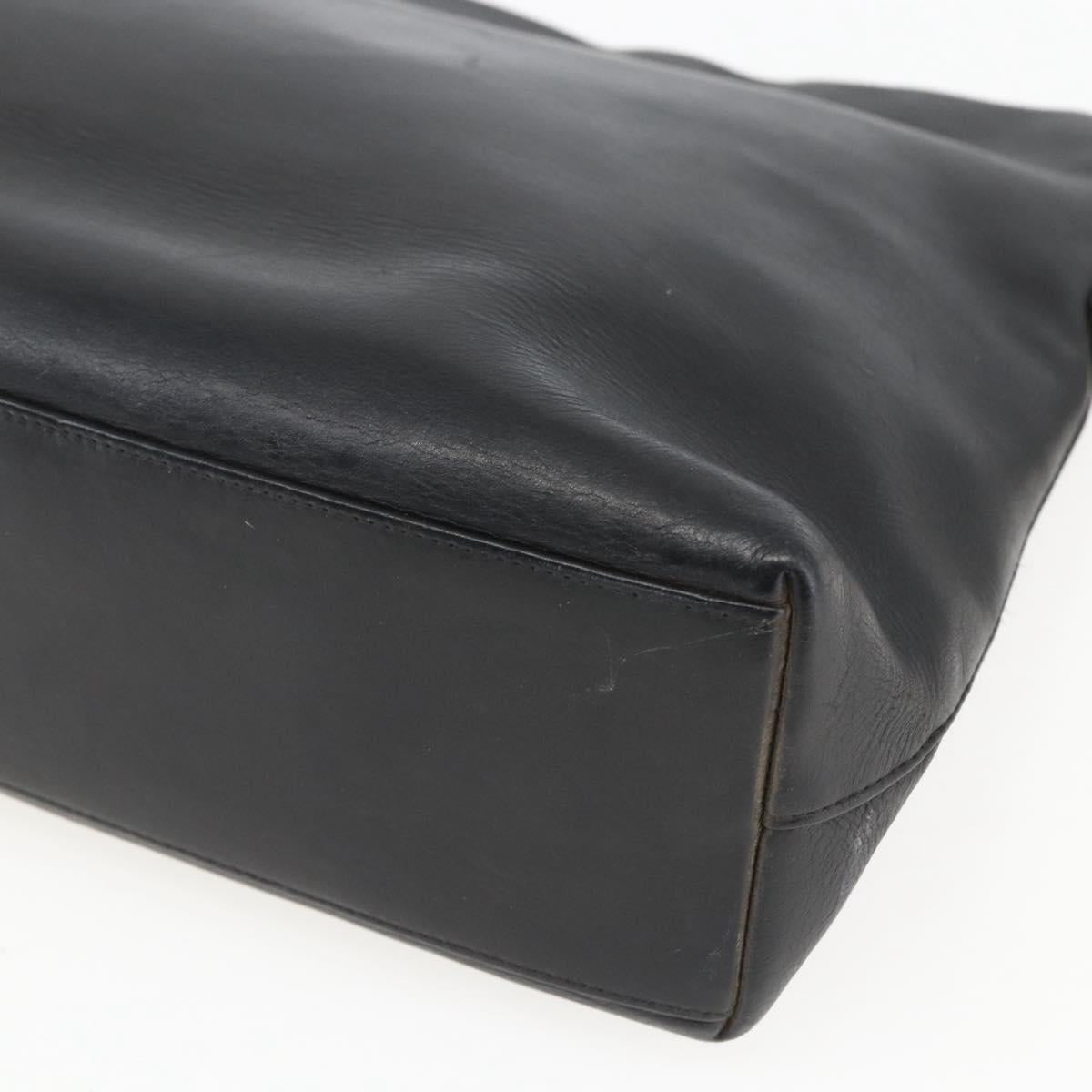 CHANEL Shoulder Bag Leather Black Silver CC Auth BA9339