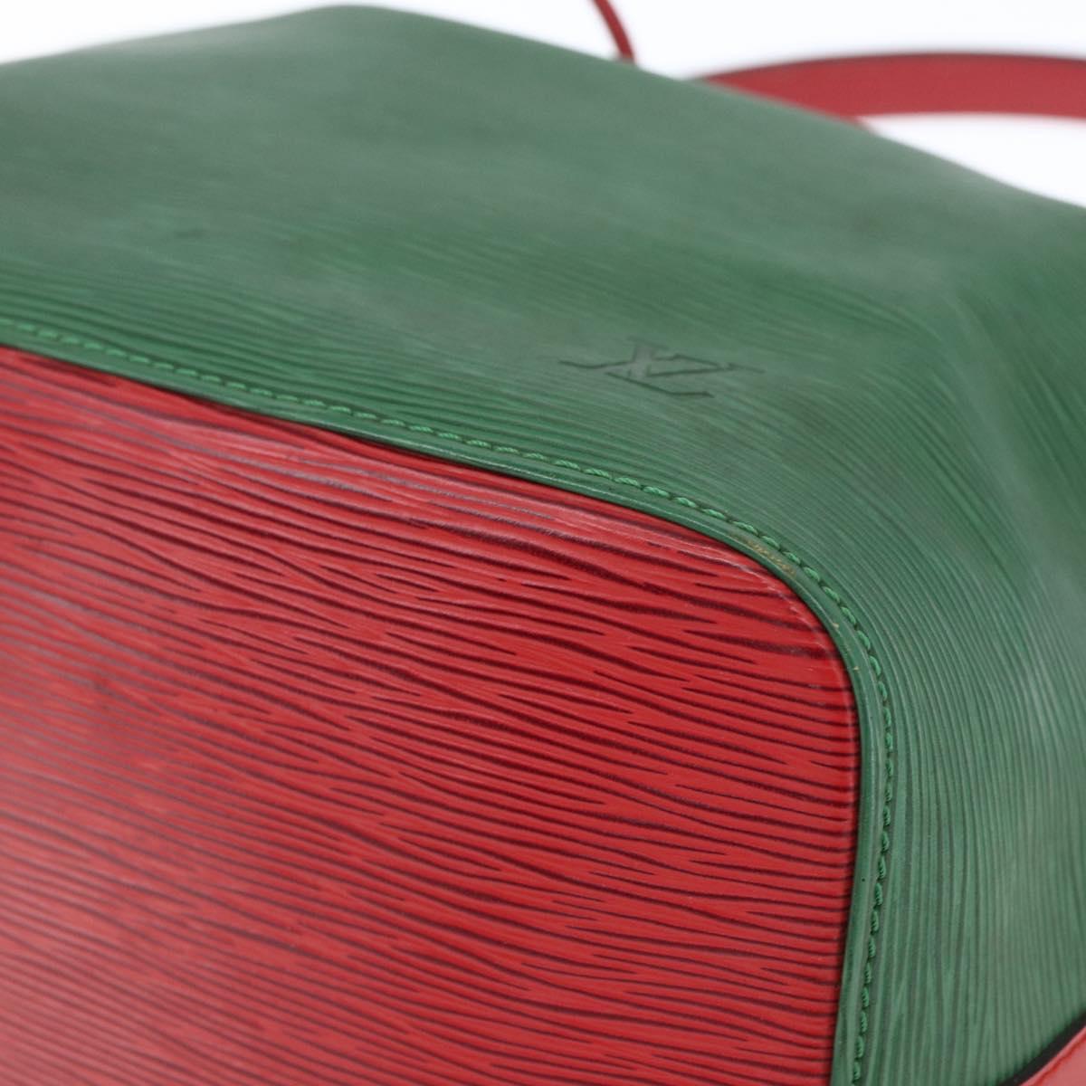 LOUIS VUITTON Epi Petit Noe Shoulder Bag Bicolor Green Red M44147 LV Auth BA9341