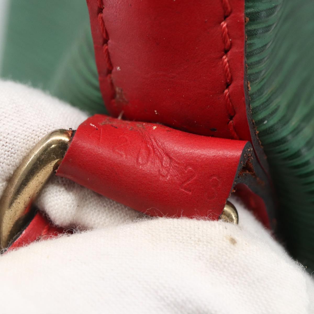 LOUIS VUITTON Epi Petit Noe Shoulder Bag Bicolor Green Red M44147 LV Auth BA9341