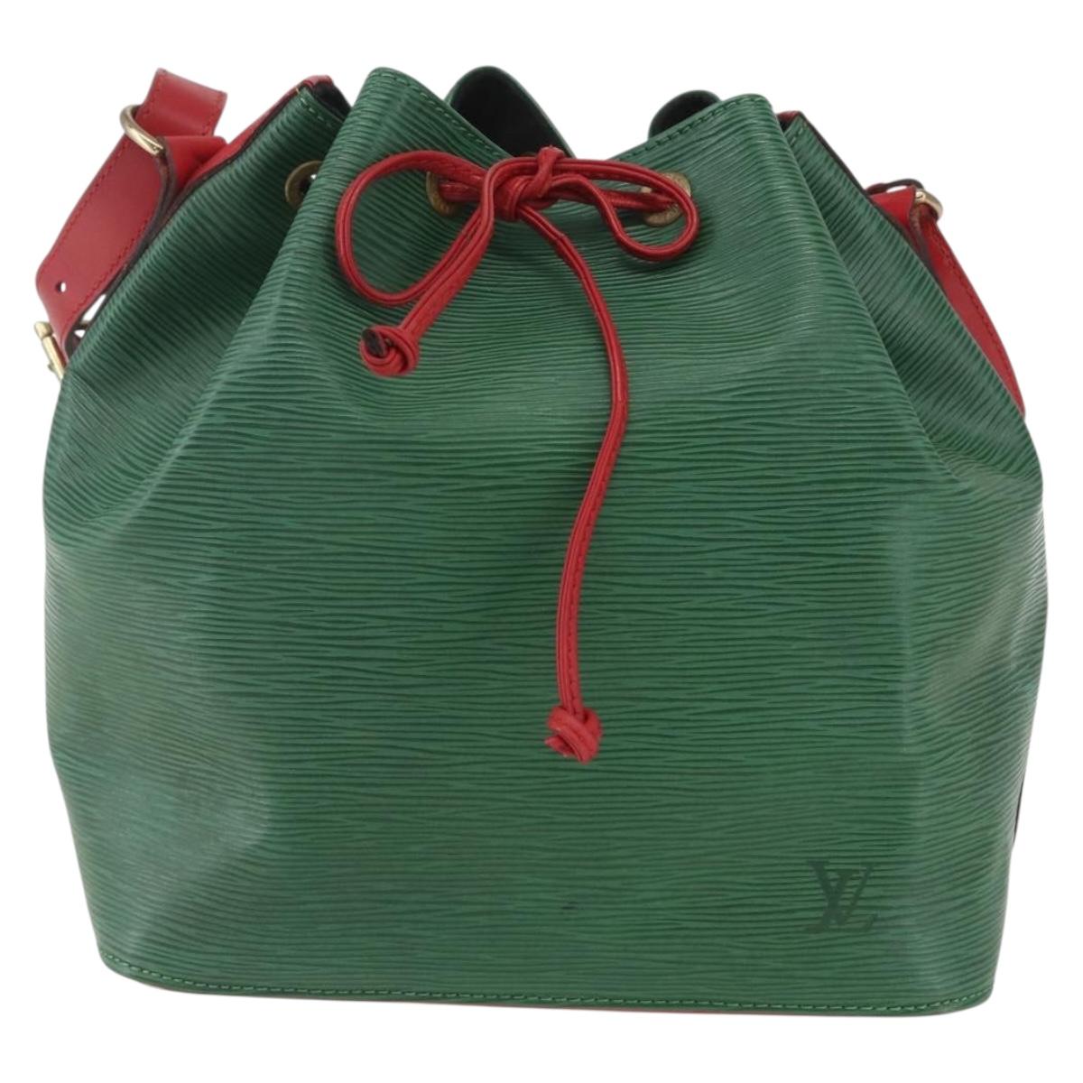 LOUIS VUITTON Epi Petit Noe Shoulder Bag Bicolor Green Red M44147 LV Auth BA9341