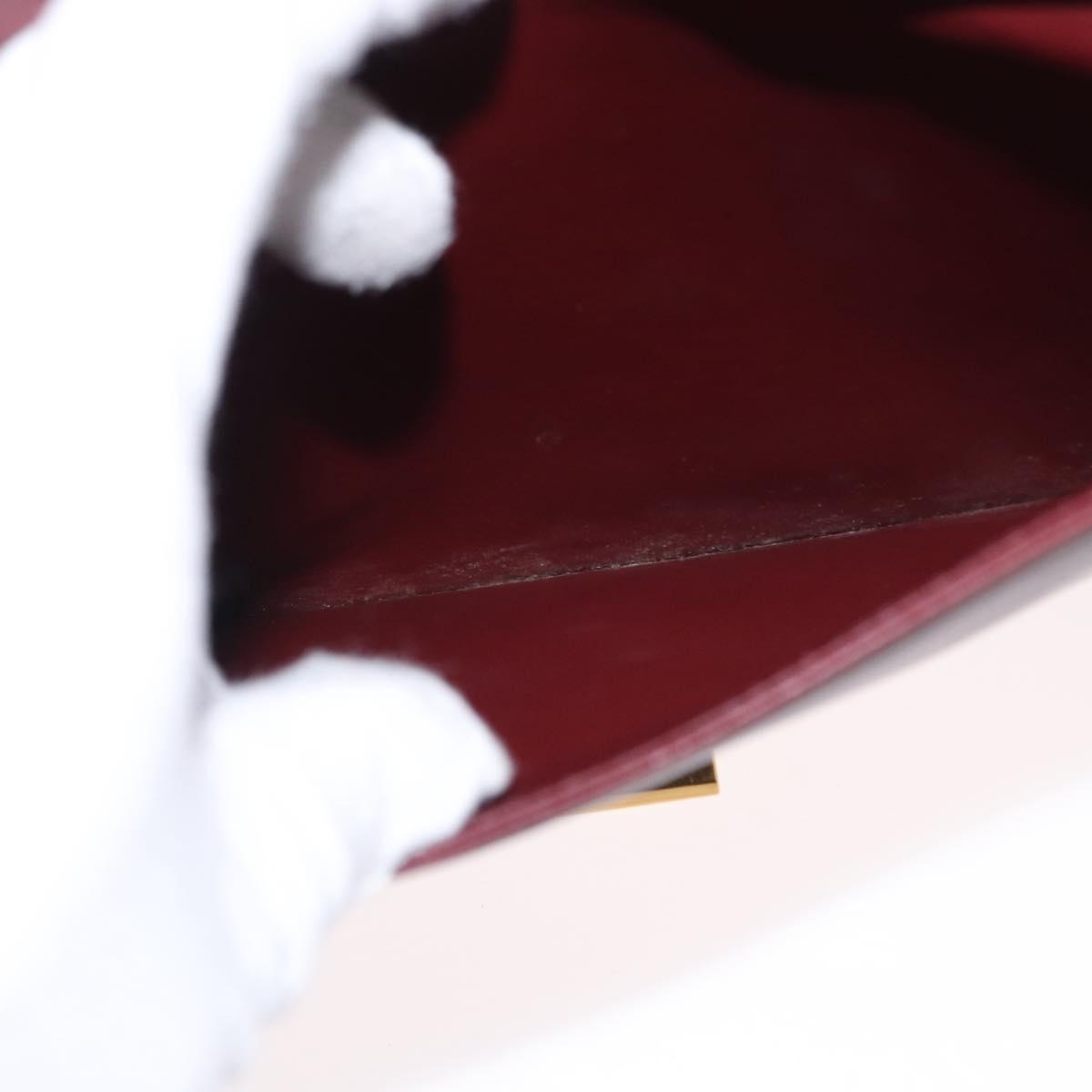 CARTIER Must Line Shoulder Bag Leather Bordeaux Gold Auth BA9345