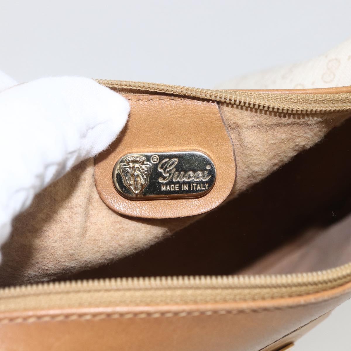 GUCCI Micro GG Canvas Web Sherry Line Clutch Bag White 014 904 0018 Auth BA9347