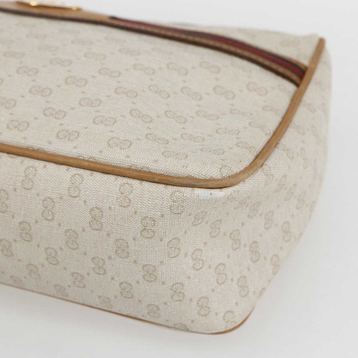 GUCCI Micro GG Canvas Web Sherry Line Clutch Bag White 014 904 0018 Auth BA9347