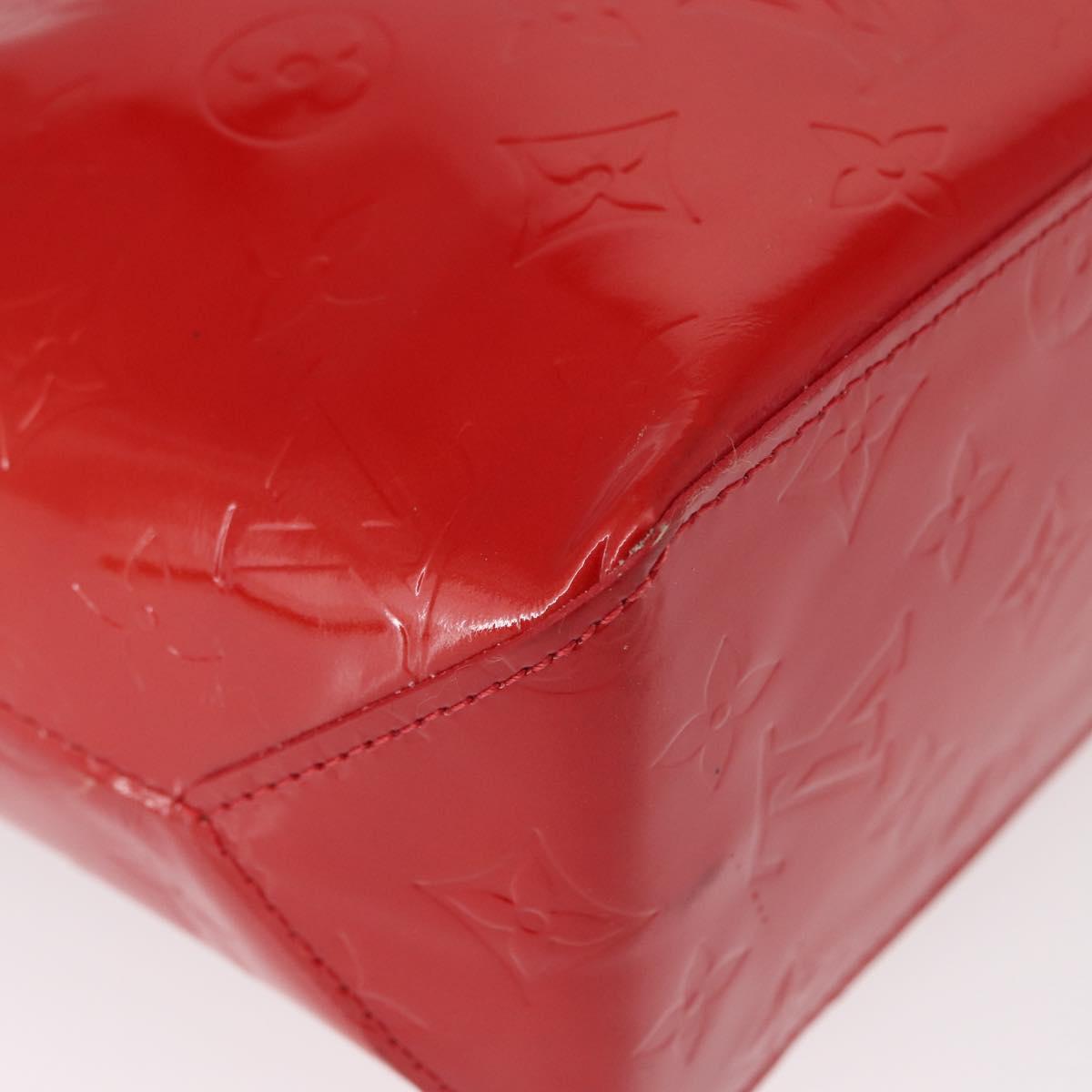LOUIS VUITTON Monogram Vernis Reade PM Hand Bag Red Rouge M91088 LV Auth BA9357