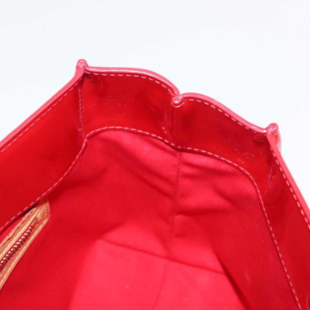 LOUIS VUITTON Monogram Vernis Reade PM Hand Bag Red Rouge M91088 LV Auth BA9357