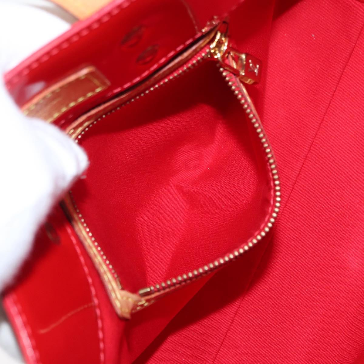 LOUIS VUITTON Monogram Vernis Reade PM Hand Bag Red Rouge M91088 LV Auth BA9357