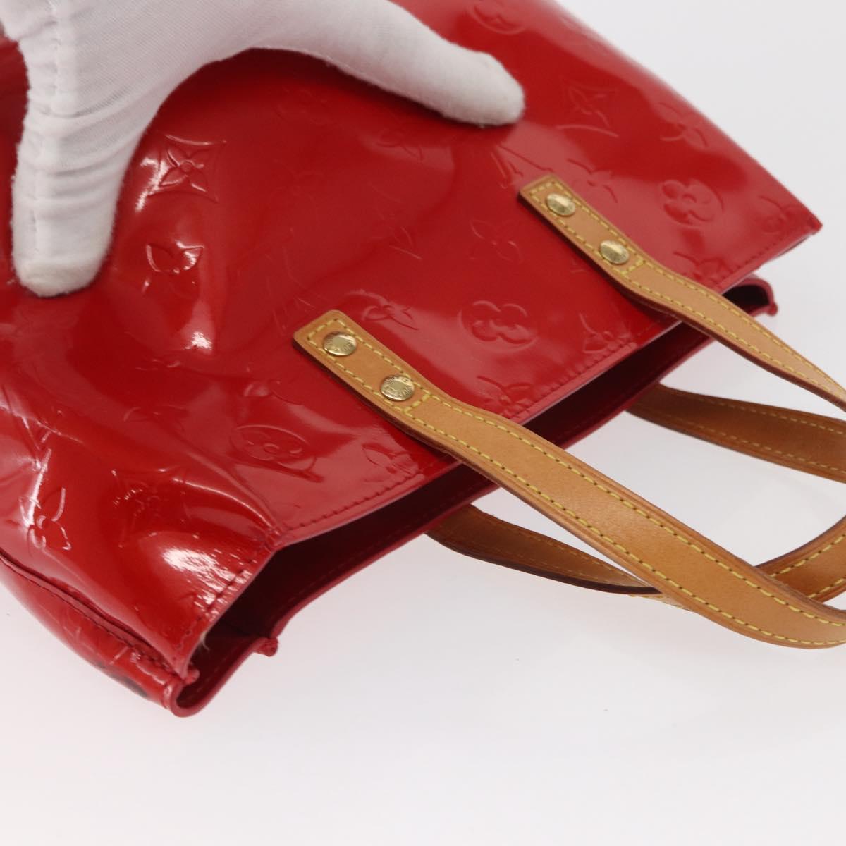 LOUIS VUITTON Monogram Vernis Reade PM Hand Bag Red Rouge M91088 LV Auth BA9357