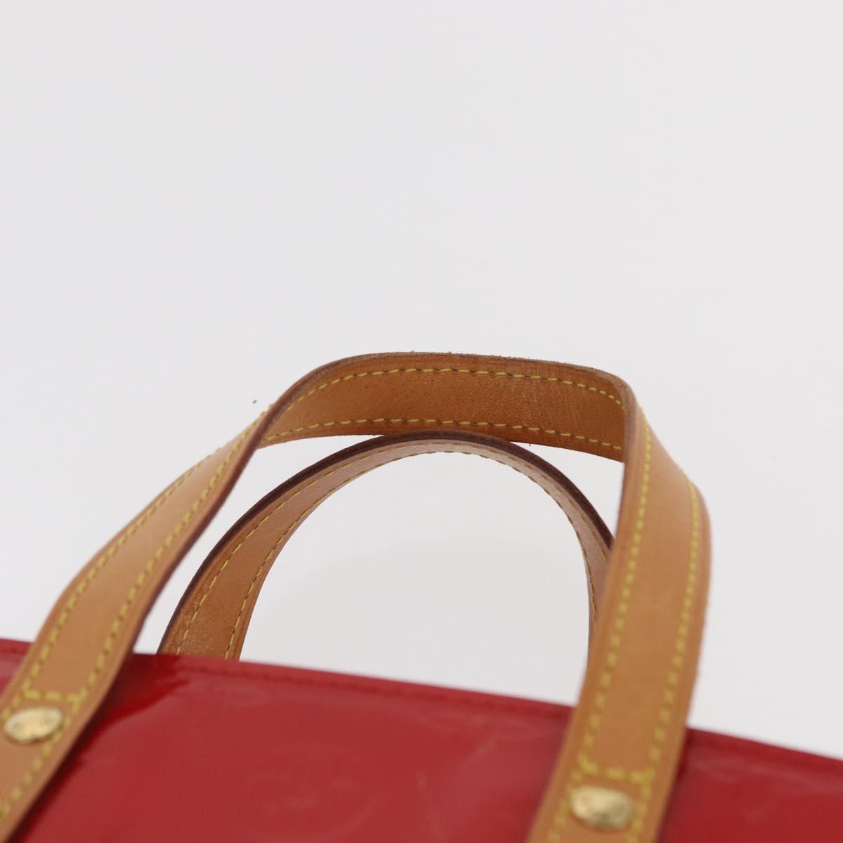 LOUIS VUITTON Monogram Vernis Reade PM Hand Bag Red Rouge M91088 LV Auth BA9357
