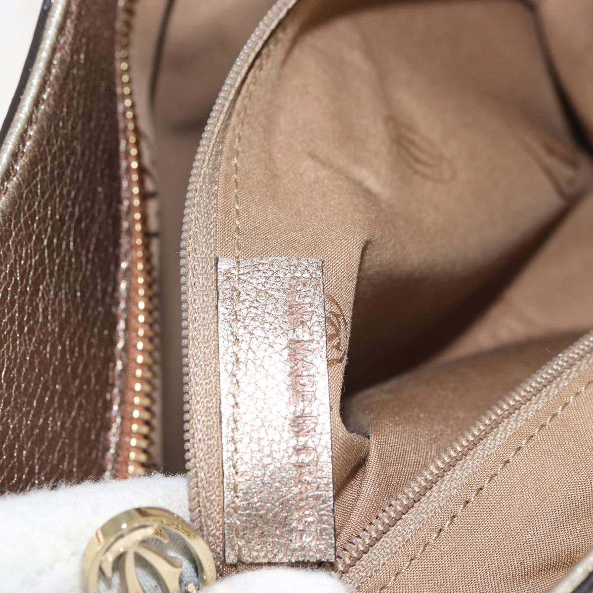 CARTIER Marcello Hand Bag Leather Gold Tone Auth BA9358