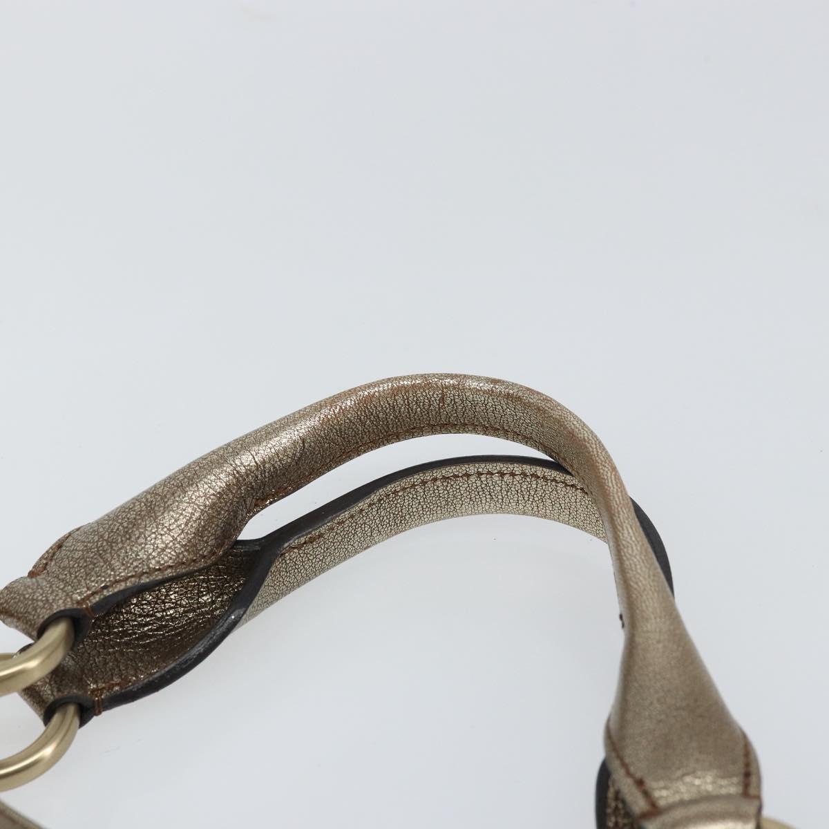 CARTIER Marcello Hand Bag Leather Gold Tone Auth BA9358