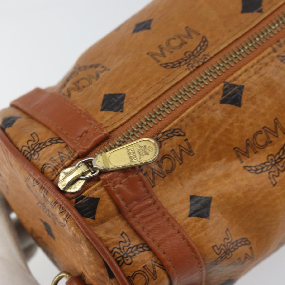 MCM Logogram Vicetos Shoulder Bag PVC Brown Gold Auth BA9360