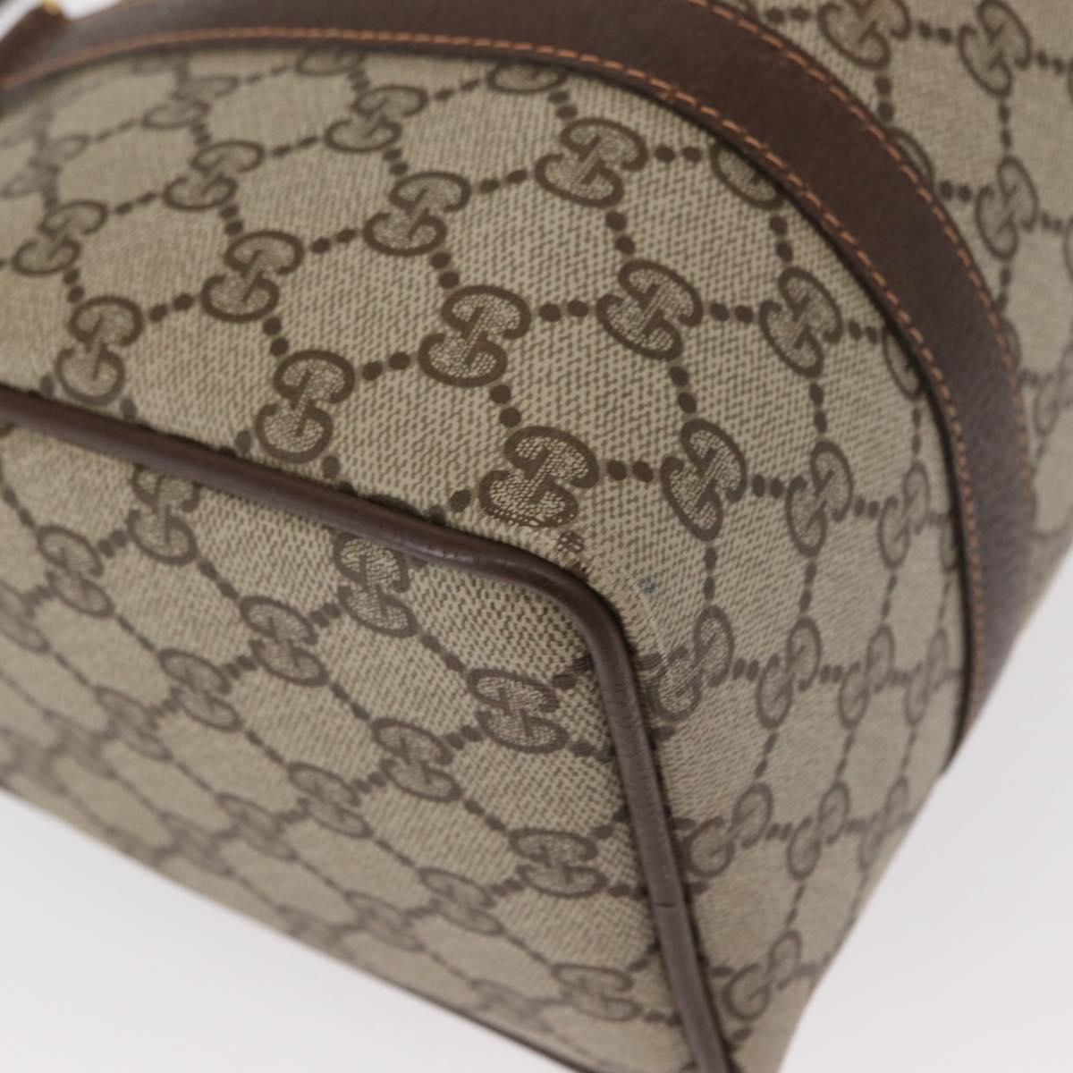 GUCCI GG Supreme Web Sherry Line Hand Bag PVC Beige Gold 40 02 006 Auth BA9363