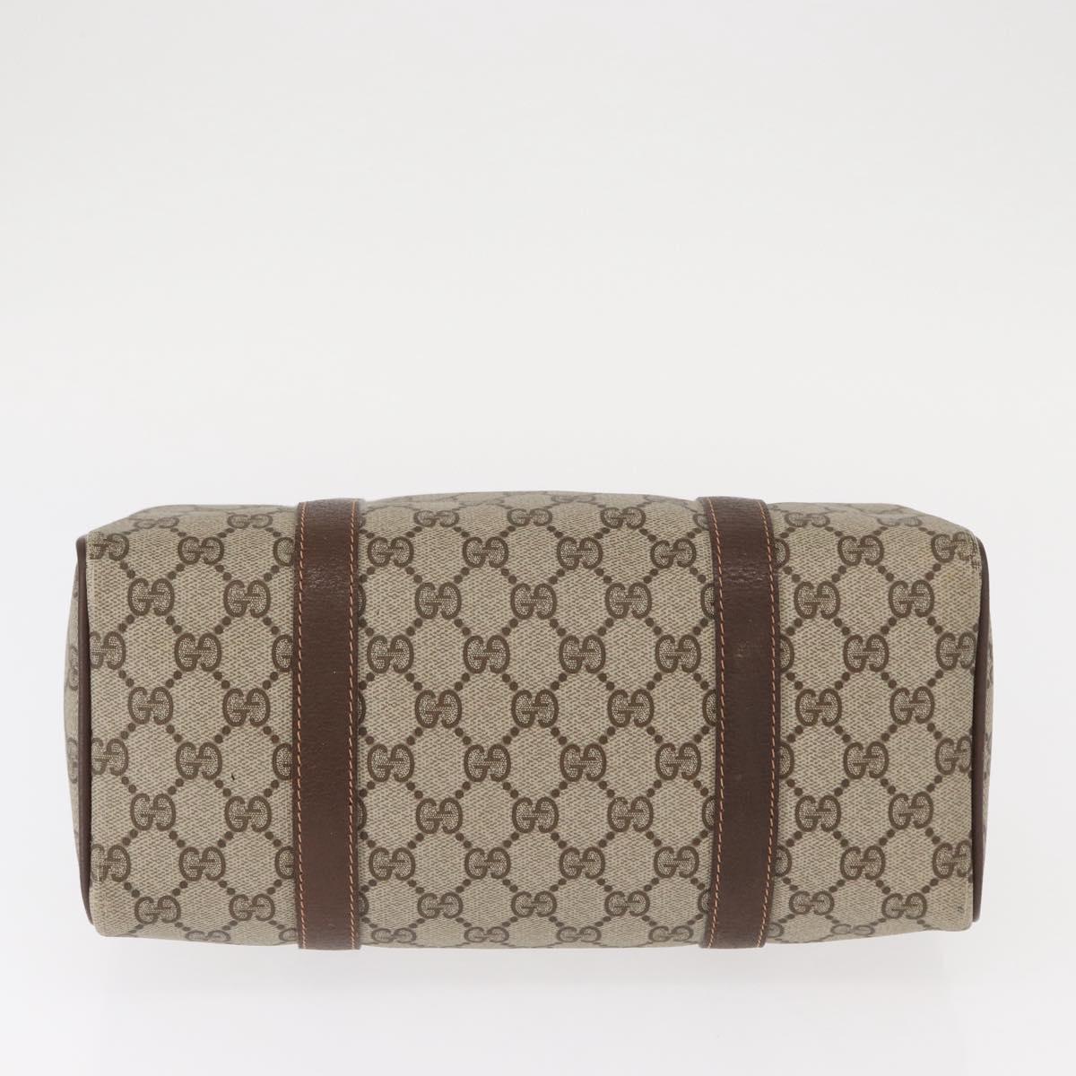 GUCCI GG Supreme Web Sherry Line Hand Bag PVC Beige Gold 40 02 006 Auth BA9363