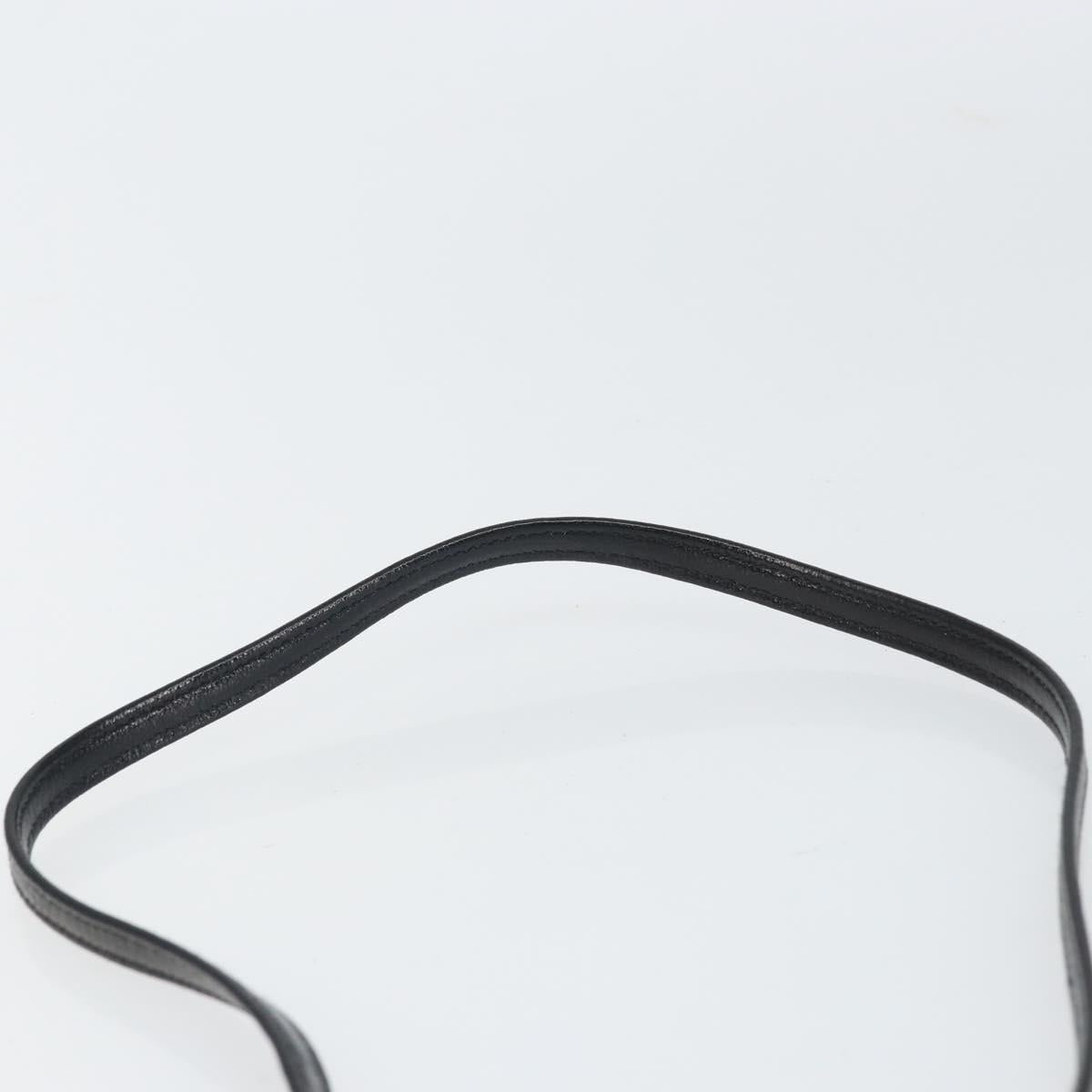 VALENTINO Shoulder Bag Leather Black Gold Auth BA9364