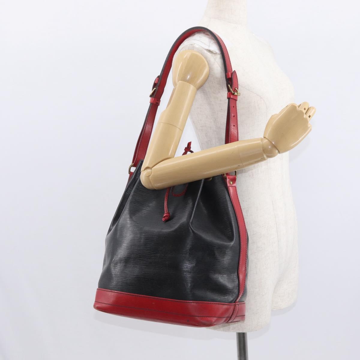 LOUIS VUITTON Epi Noe Shoulder Bag Biolor Black Red M44017 LV Auth BA9370