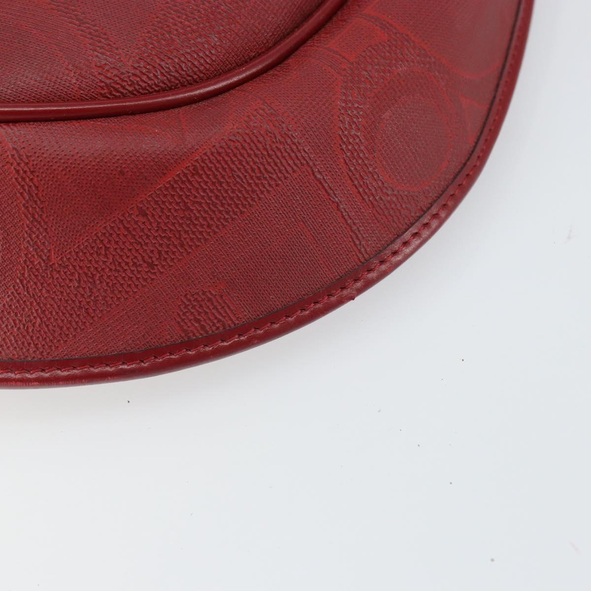 Christian Dior Trotter Canvas Shoulder Bag PVC Red Gold Auth BA9376