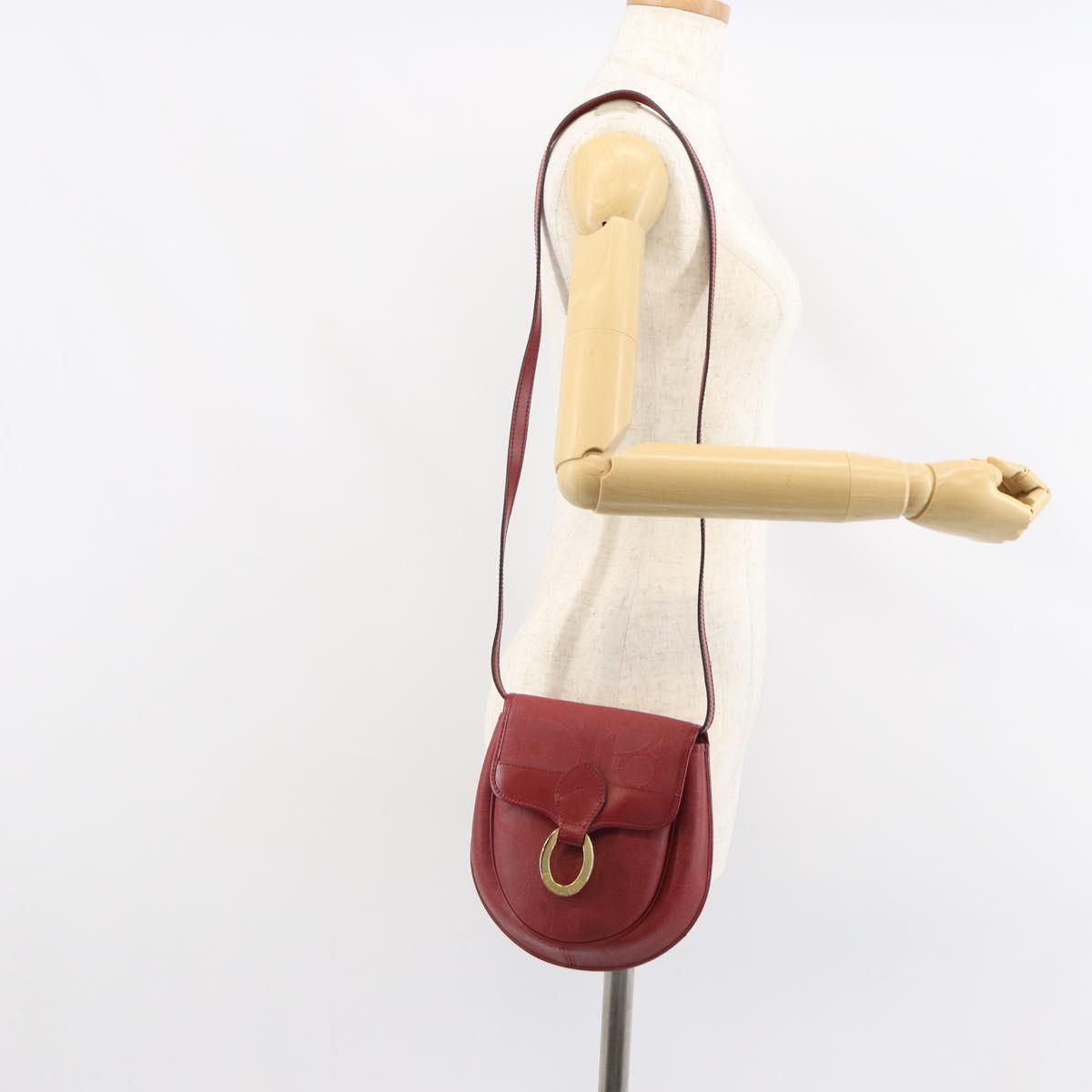 Christian Dior Trotter Canvas Shoulder Bag PVC Red Gold Auth BA9376