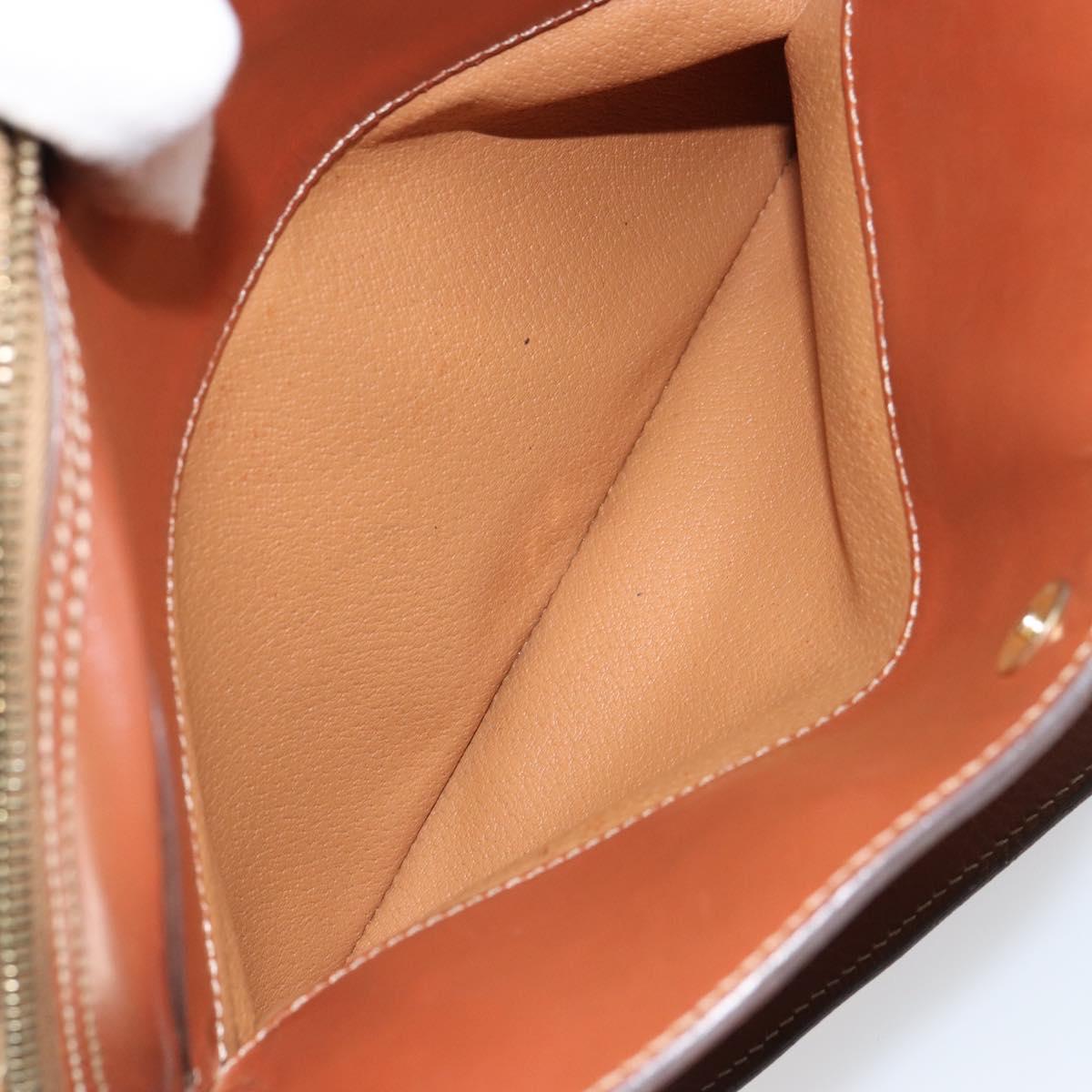 CELINE Macadam Canvas Shoulder Bag PVC Leather Brown Gold Auth BA9377