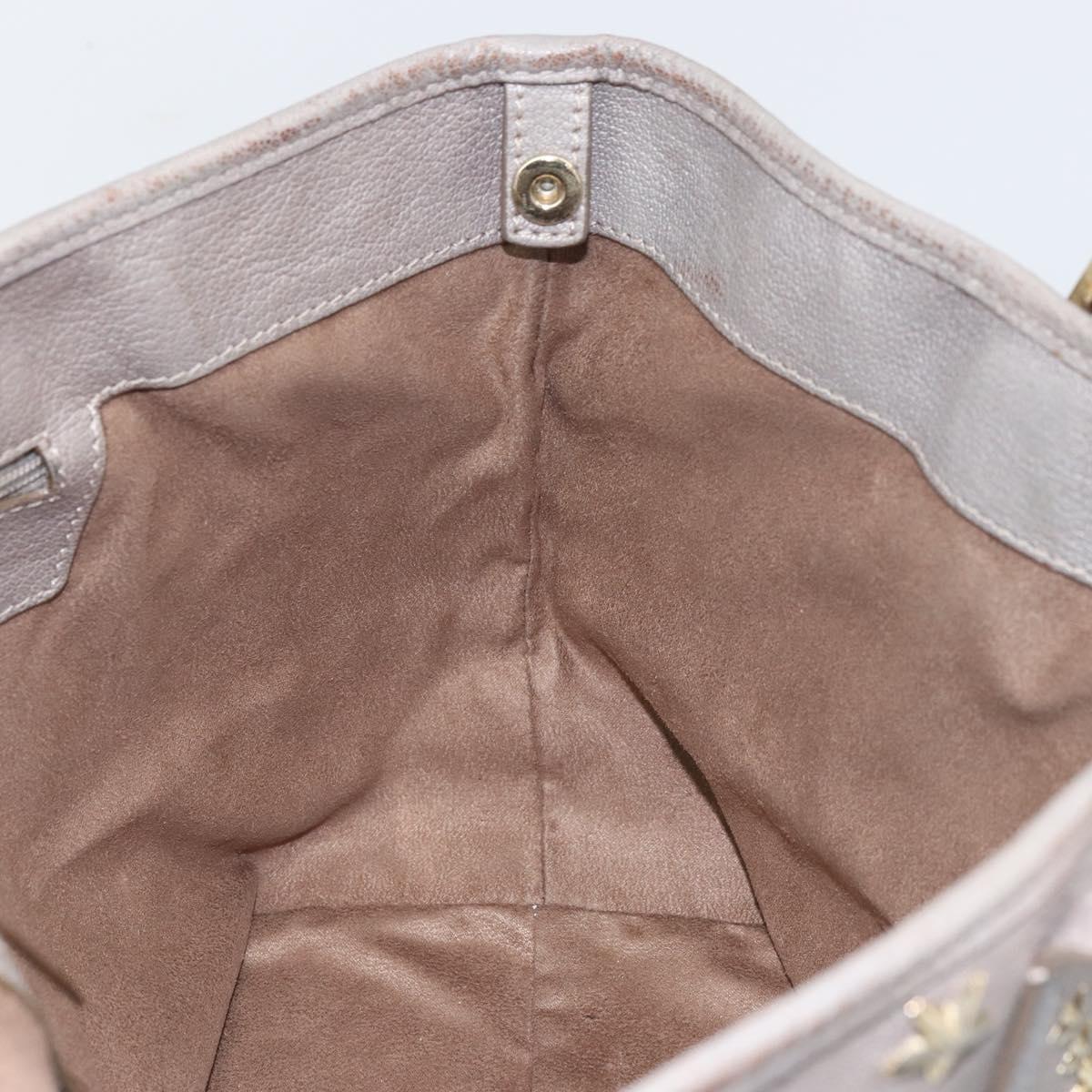 Jimmy Choo Sasha S Tote Bag Leather Silver Gold Auth BA9385
