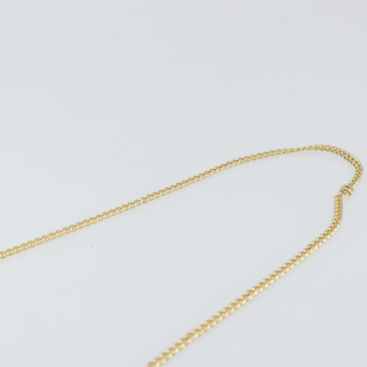 Christian Dior Chain Shoulder Bag Leather Navy Gold Auth BA9389