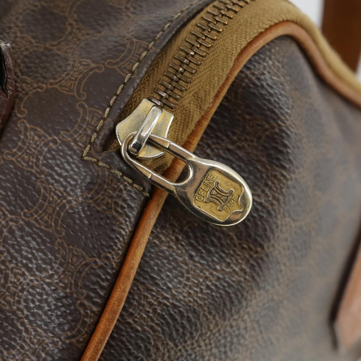 CELINE Macadam Canvas Shoulder Bag PVC Leather 2way Brown Gold Auth BA9391