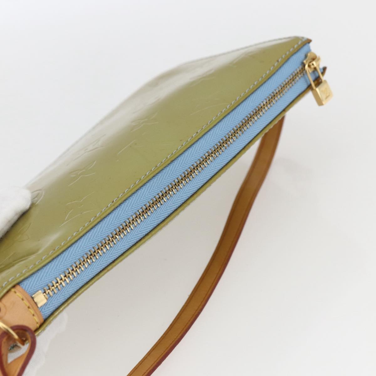 LOUIS VUITTON Monogram Vernis Lexington Pouch Baby Blue M91011 LV Auth BA9397