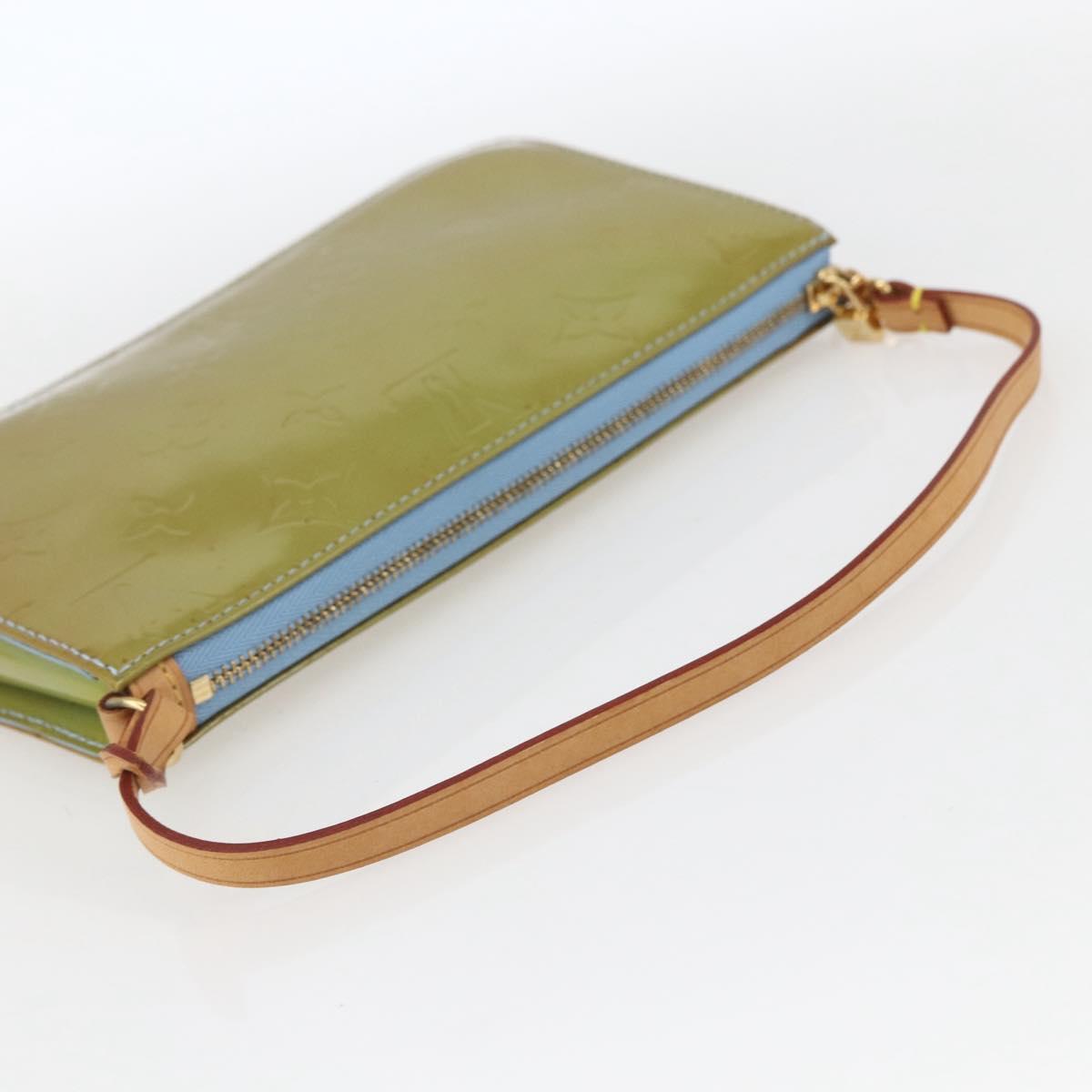 LOUIS VUITTON Monogram Vernis Lexington Pouch Baby Blue M91011 LV Auth BA9397