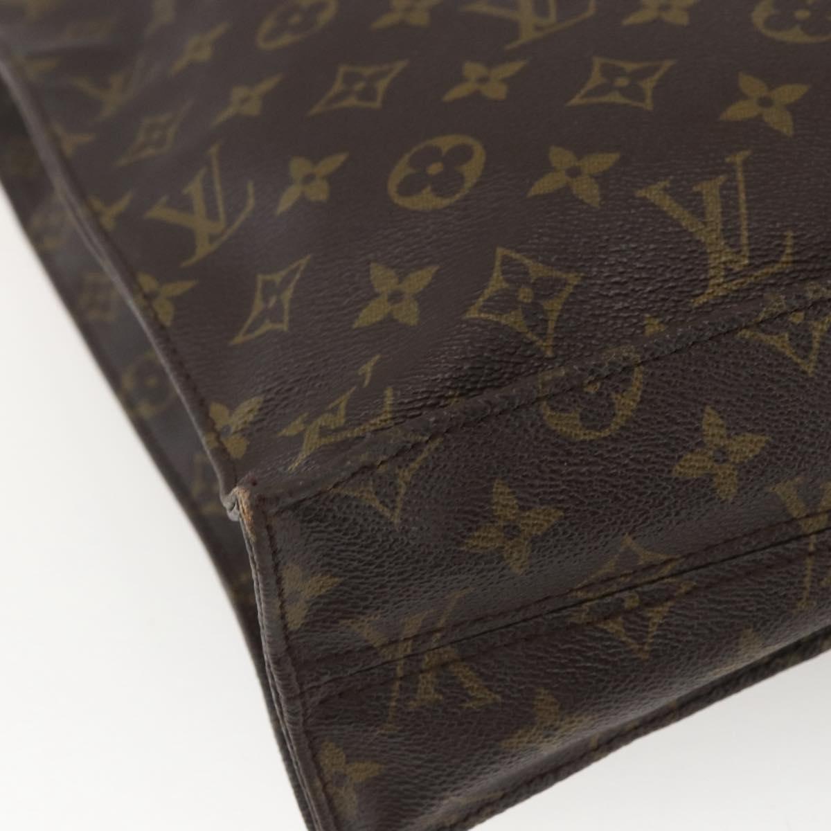LOUIS VUITTON Monogram Sac Plat Hand Bag M51140 LV Auth BA9399