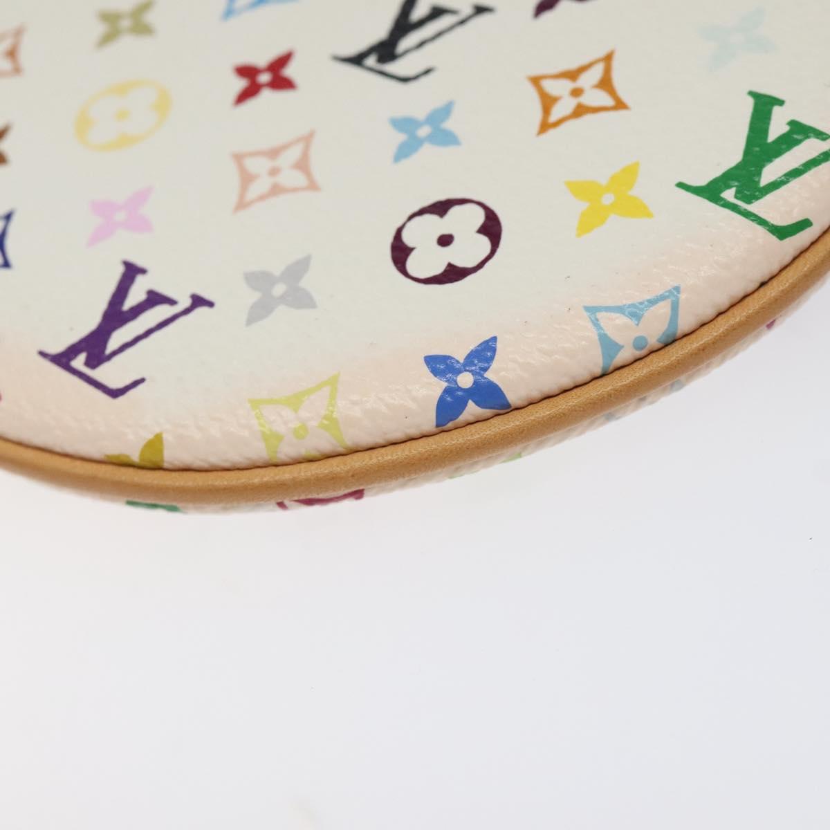 LOUIS VUITTON Monogram Multicolor Pochette GM Pouch White M60027 Auth BA939SAM