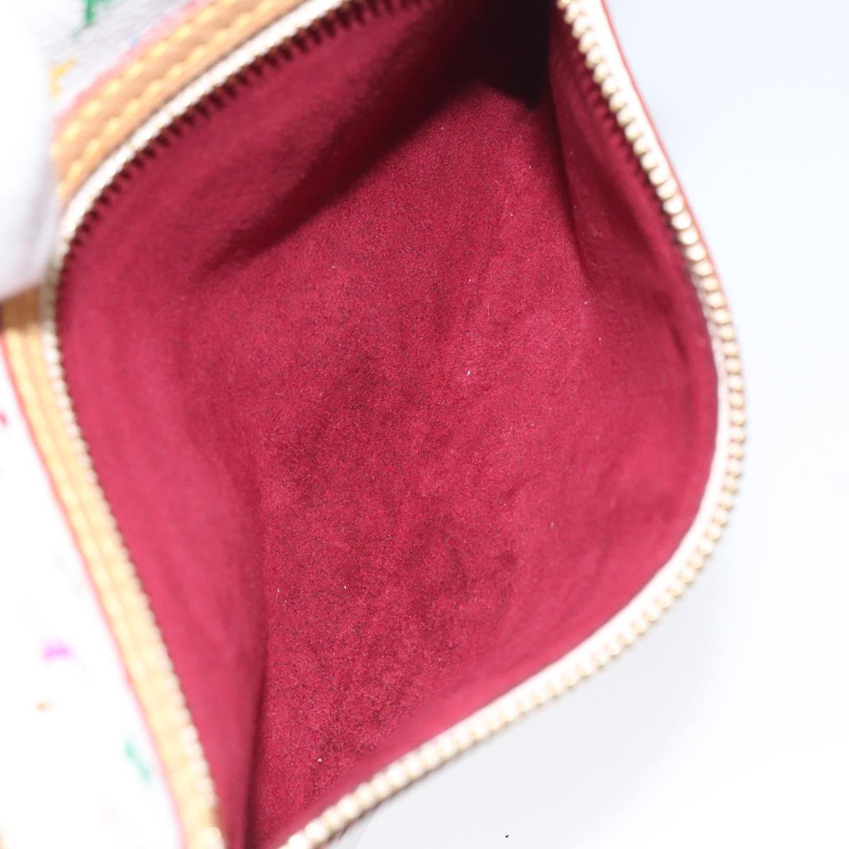 LOUIS VUITTON Monogram Multicolor Pochette GM Pouch White M60027 Auth BA939SAM