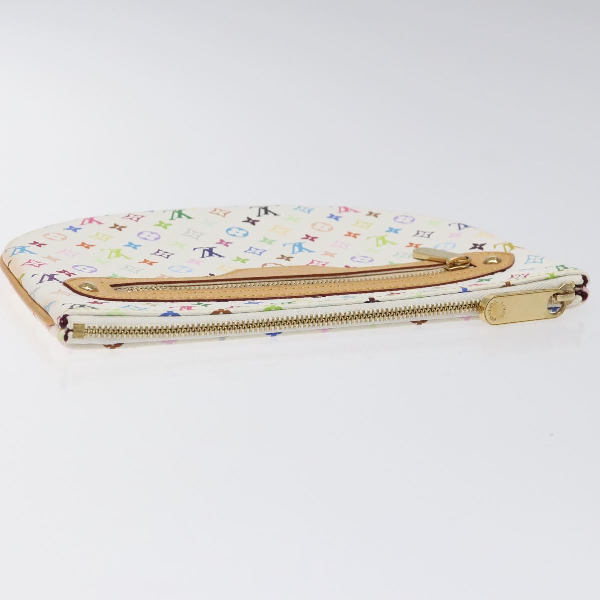 LOUIS VUITTON Monogram Multicolor Pochette GM Pouch White M60027 Auth BA939SAM