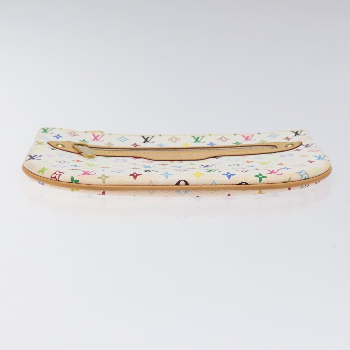 LOUIS VUITTON Monogram Multicolor Pochette GM Pouch White M60027 Auth BA939SAM