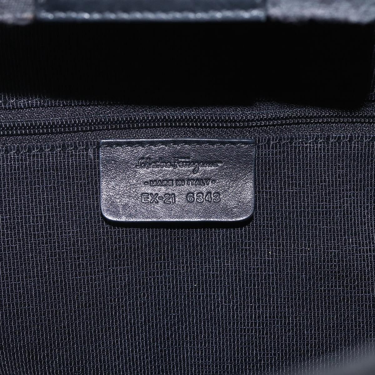 Salvatore Ferragamo Gancini Tote Bag Nylon Black Silver Auth BA9401