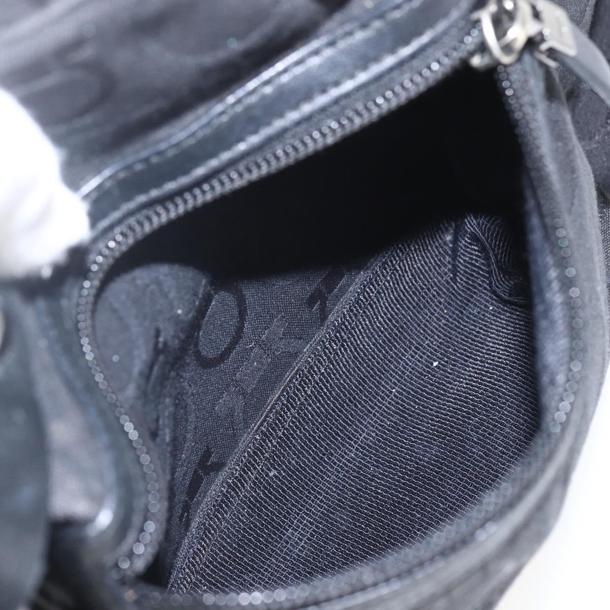 Salvatore Ferragamo Gancini Tote Bag Nylon Black Silver Auth BA9401