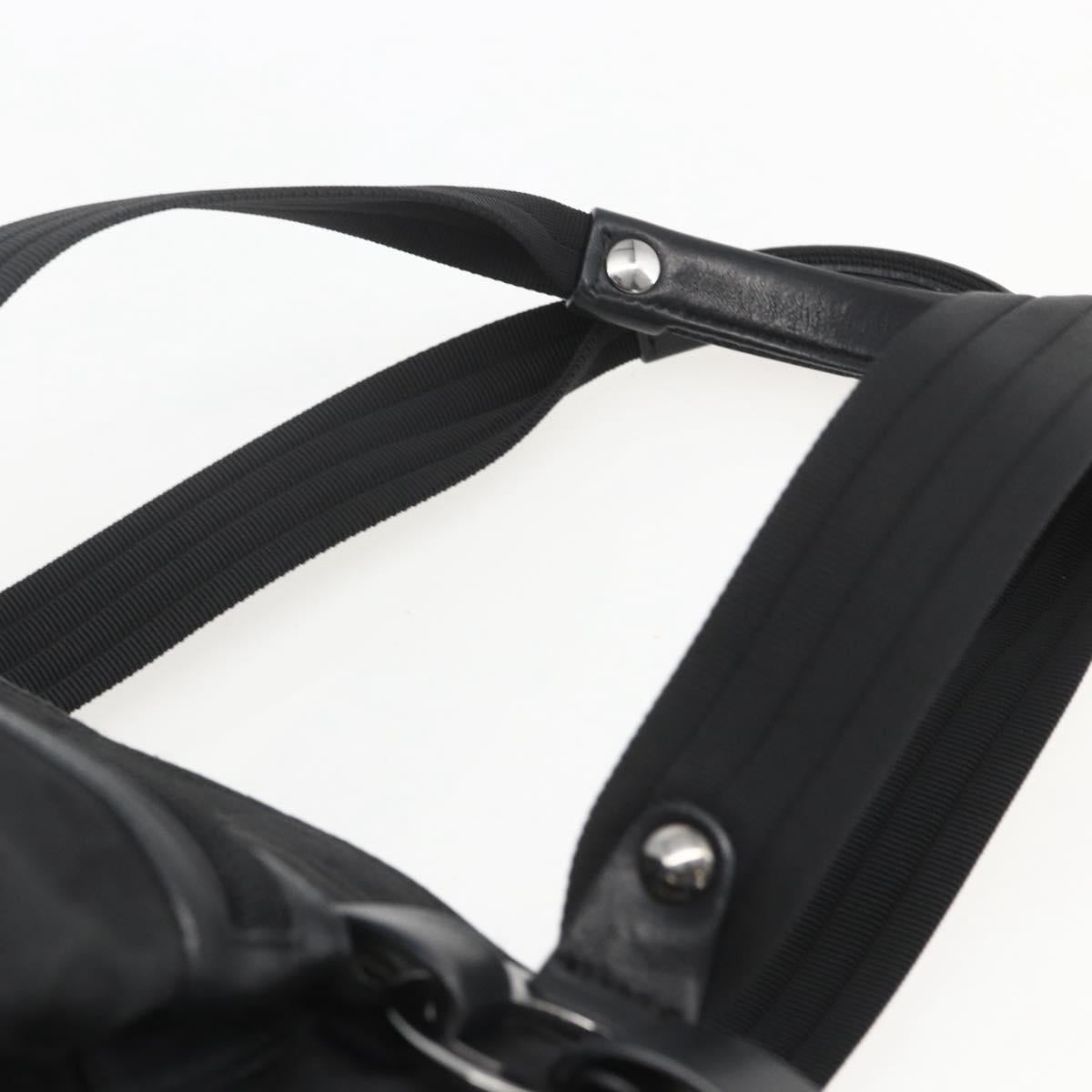 Salvatore Ferragamo Gancini Tote Bag Nylon Black Silver Auth BA9401