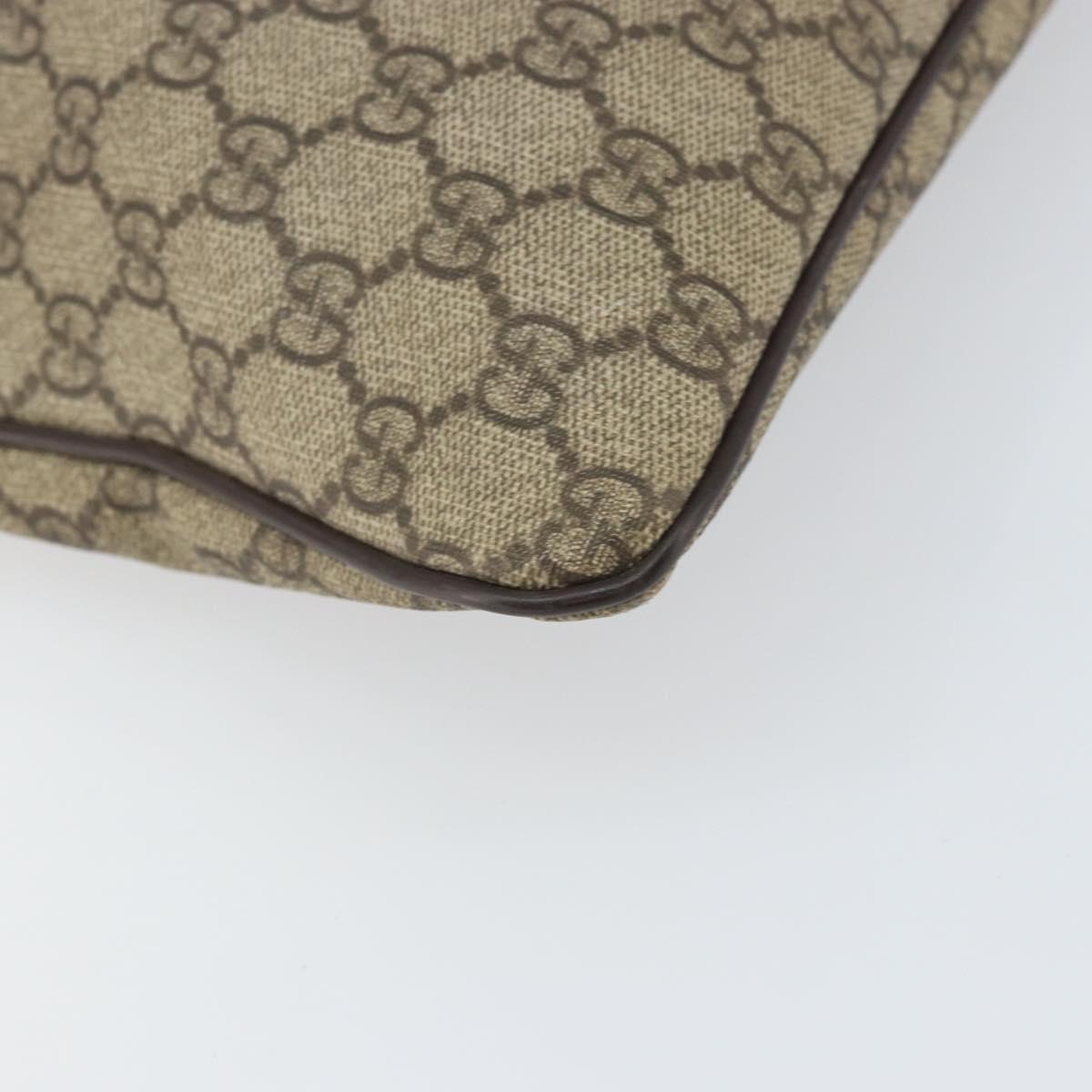 GUCCI GG Supreme Shoulder Bag PVC Beige Gold 201446 Auth BA9409