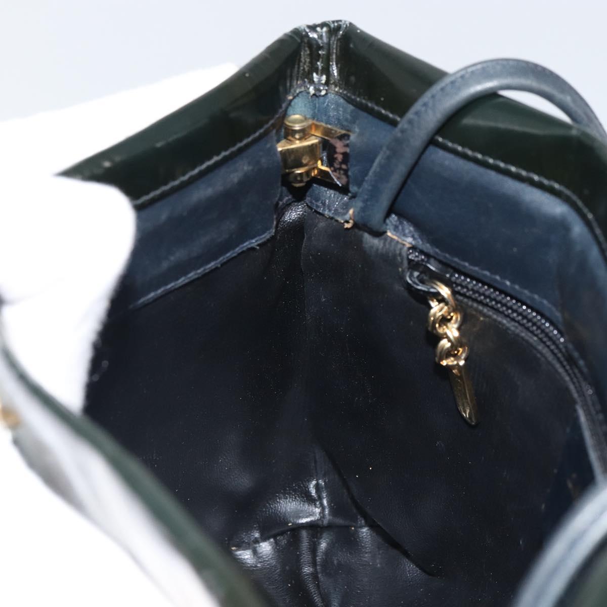 Salvatore Ferragamo Shoulder Bag Leather Black Gold Auth BA9418