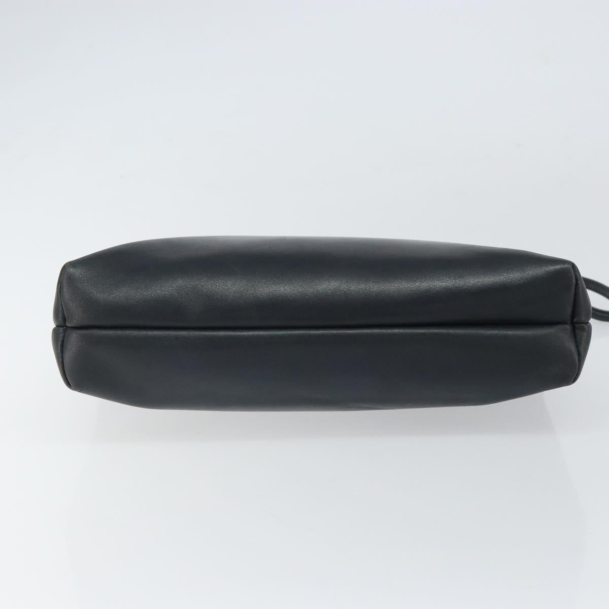 Salvatore Ferragamo Shoulder Bag Leather Black Gold Auth BA9418