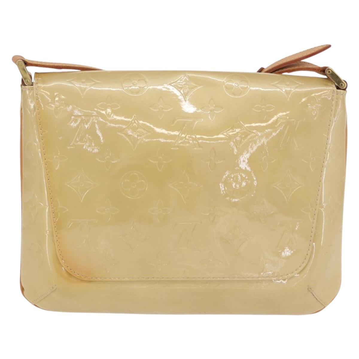 LOUIS VUITTON Monogram Vernis Thompson Street Bag Beige M91301 LV Auth BA9429