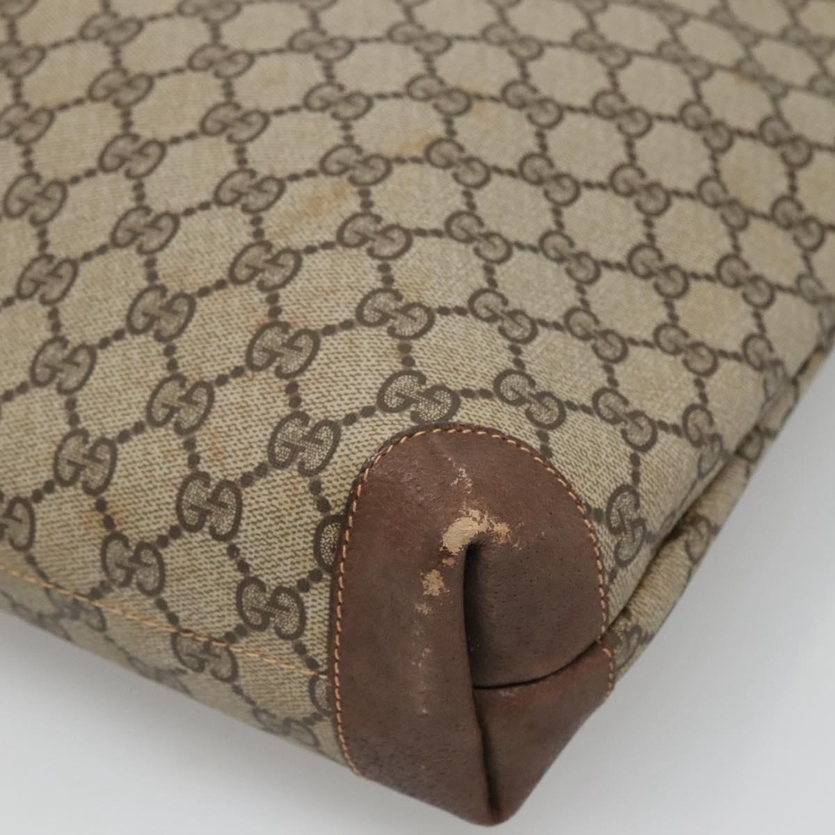 GUCCI GG Supreme Web Sherry Line Tote Bag PVC Beige Green Red Auth BA943