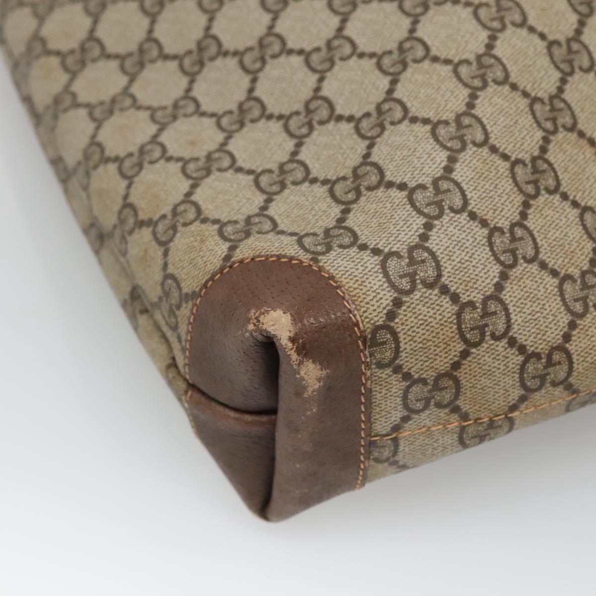 GUCCI GG Supreme Web Sherry Line Tote Bag PVC Beige Green Red Auth BA943