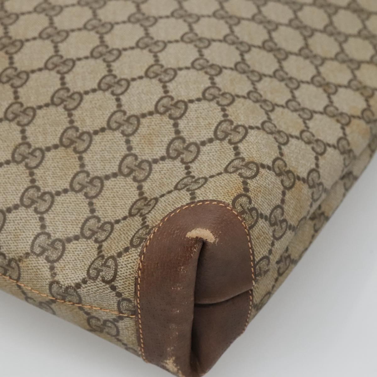 GUCCI GG Supreme Web Sherry Line Tote Bag PVC Beige Green Red Auth BA943