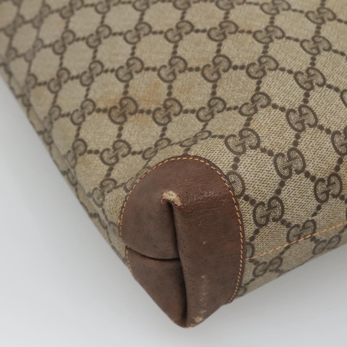 GUCCI GG Supreme Web Sherry Line Tote Bag PVC Beige Green Red Auth BA943