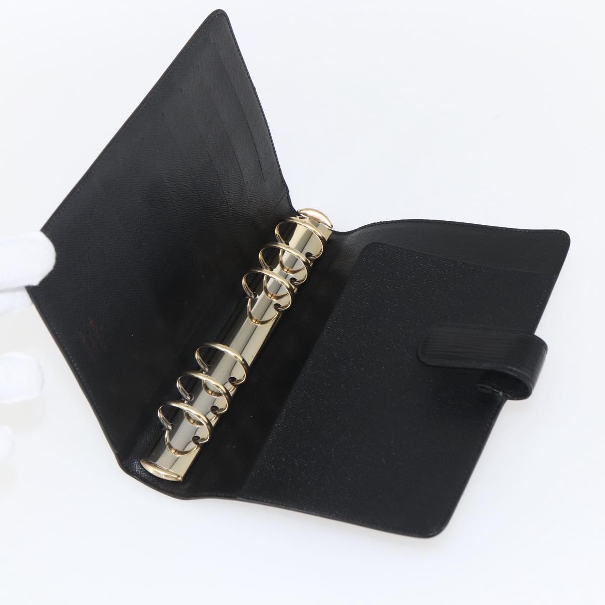 LOUIS VUITTON Epi Agenda MM Day Planner Cover Black R20042 LV Auth BA9435