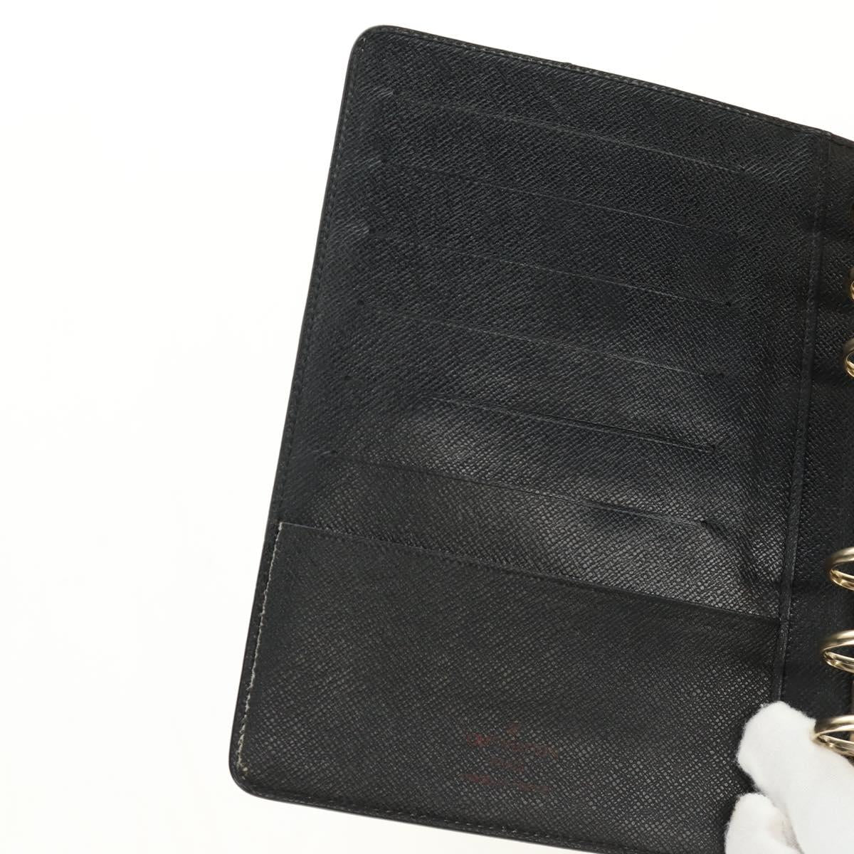 LOUIS VUITTON Epi Agenda MM Day Planner Cover Black R20042 LV Auth BA9435