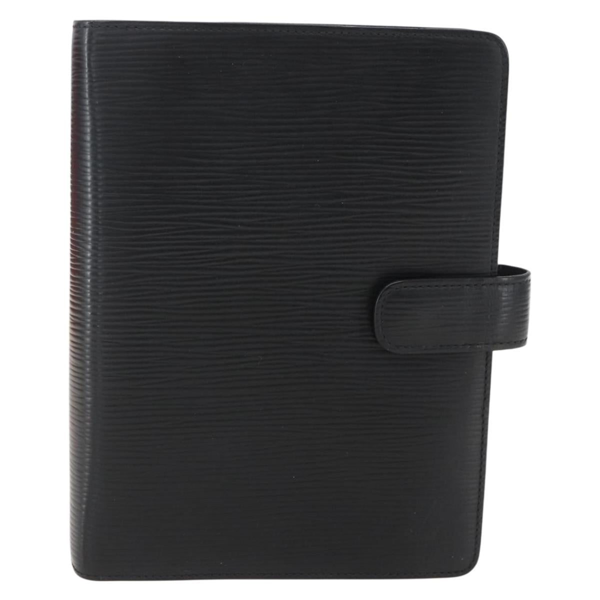 LOUIS VUITTON Epi Agenda MM Day Planner Cover Black R20042 LV Auth BA9435